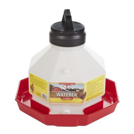 Plastic Poultry Waterer - 3 Gallon
