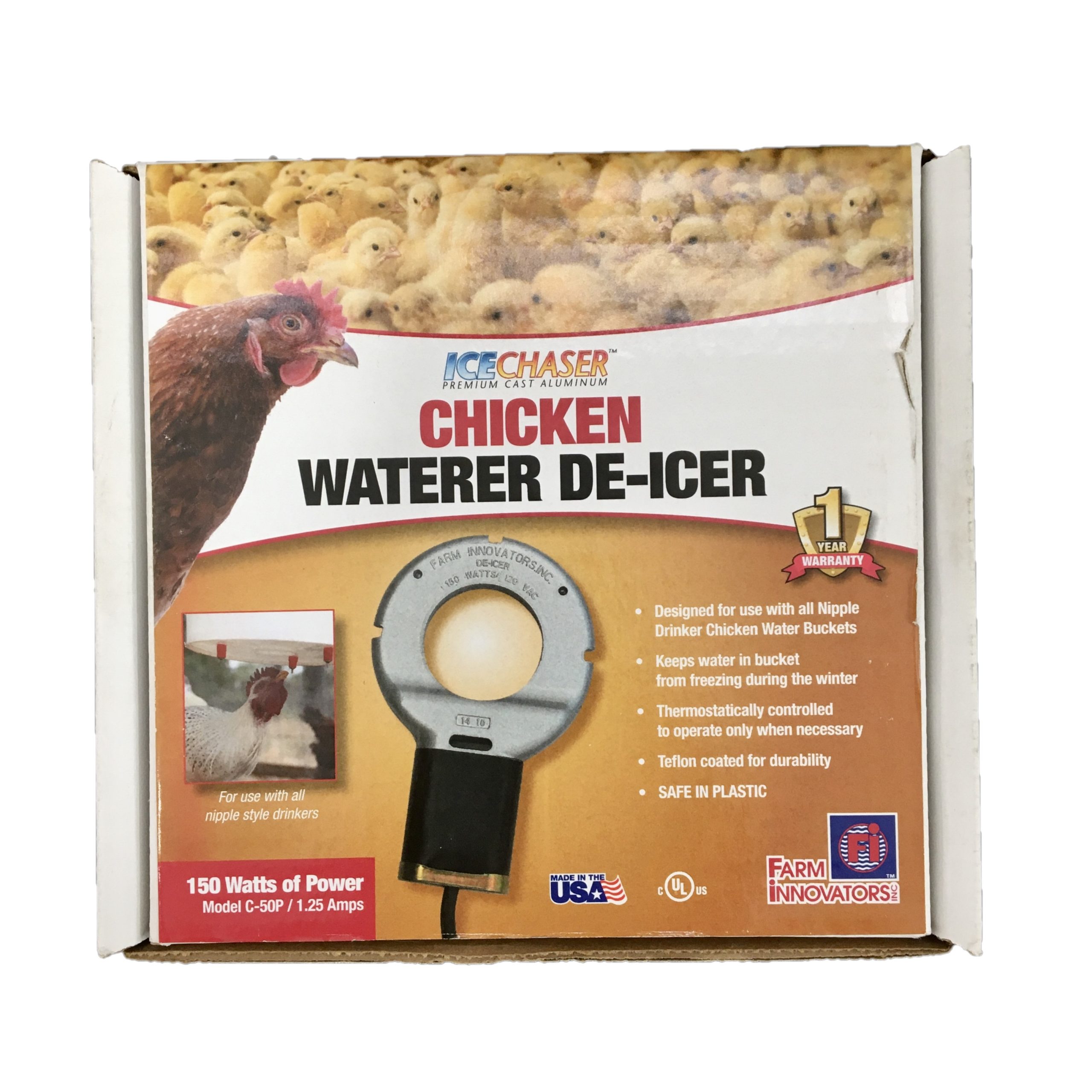 FI Chicken Waterer De-Icer for Nipple Waterer - 150 Watt