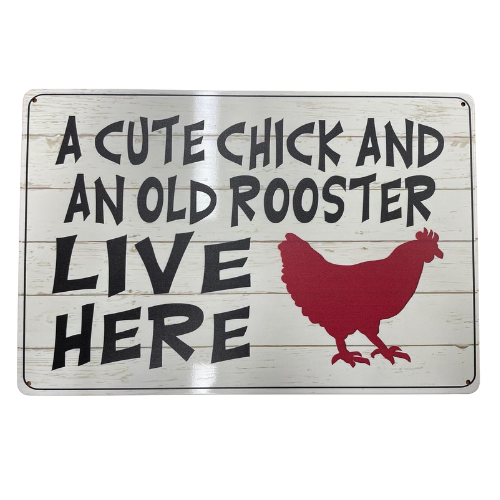 Cute Chick & Rooster - Sign