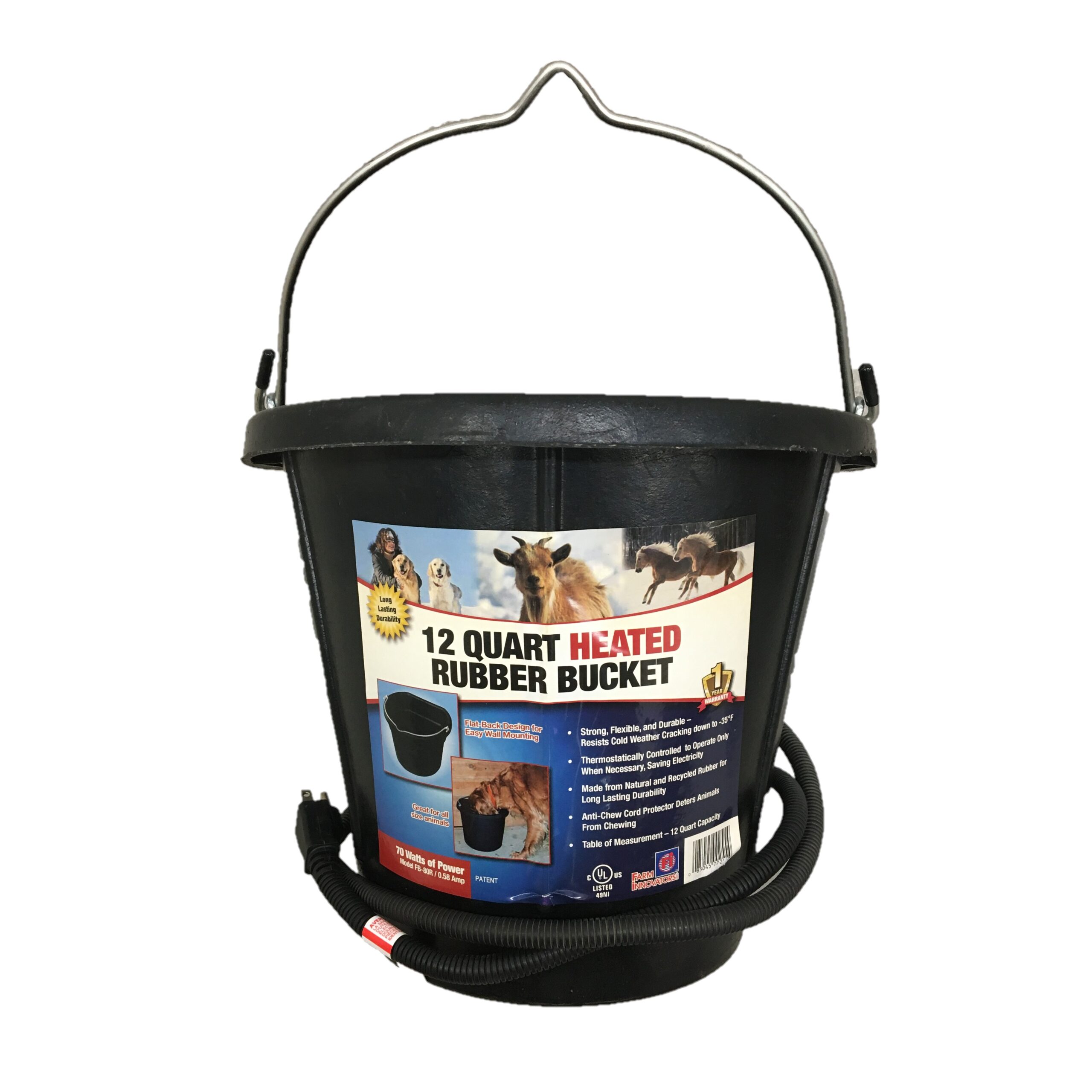 Heated Rubber Bucket - 12 Qt.