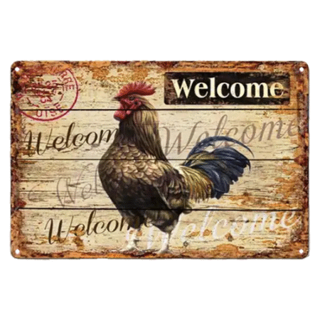 Welcome Rooster - Sign