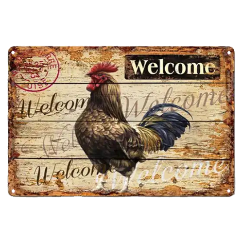 Welcome Rooster - Sign
